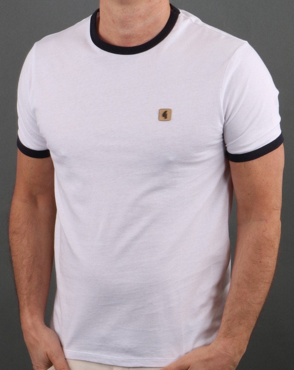 Gabicci Vintage Ringer T-Shirt Weiß