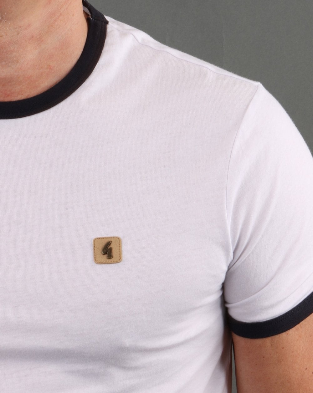 Gabicci Vintage Ringer T-Shirt Weiß