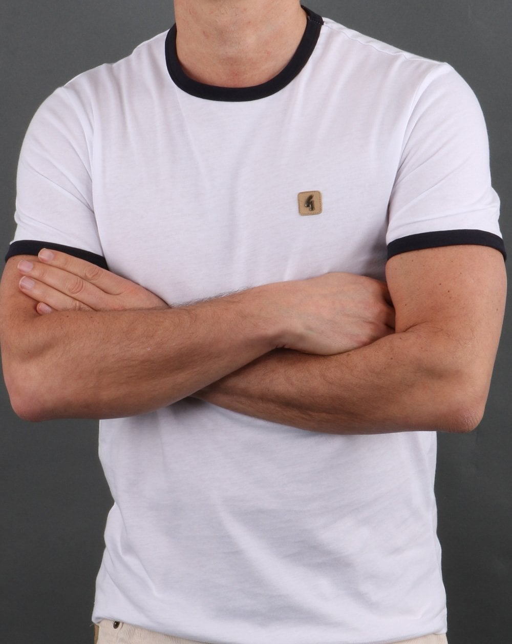 Gabicci Vintage Ringer T-Shirt Weiß
