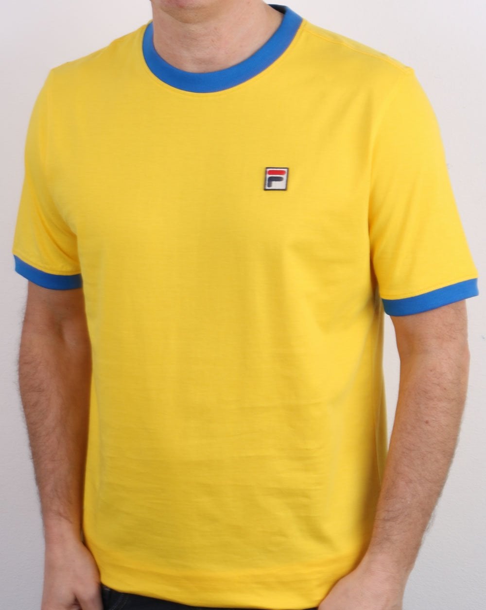 Fila Vintage Retro Ringer T-Shirt Gelb/Blau