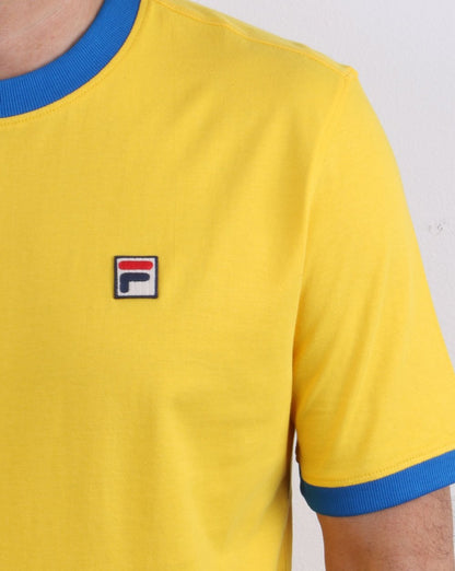 Fila Vintage Retro Ringer T-Shirt Gelb/Blau