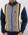 Trojan Houndstooth Panel Track Top Navy