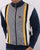 Trojan Houndstooth Panel Track Top Navy