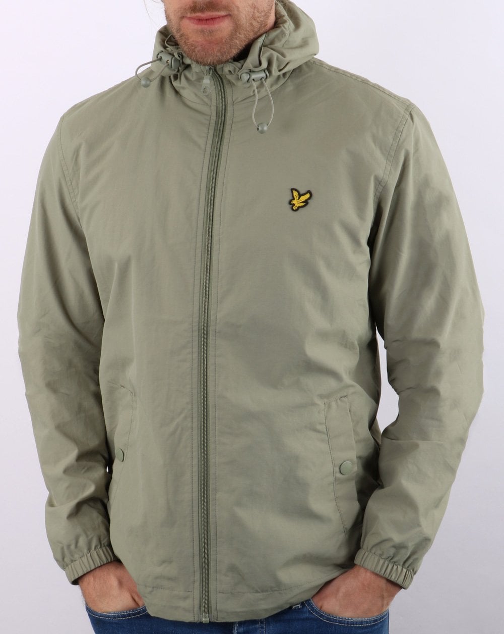 Lyle And Scott – Kapuzenjacke mit durchgehendem Reißverschluss in Moosgrün