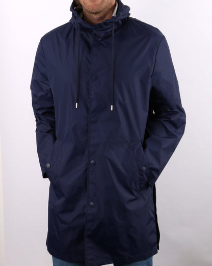 Benetton Regenmantel mit Kapuze in Marineblau