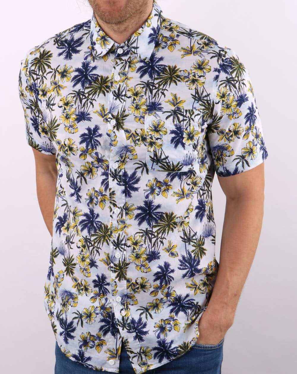 Benetton Kurzarmhemd Blau