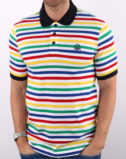 Benetton Gestreiftes Poloshirt Mehrfarbig