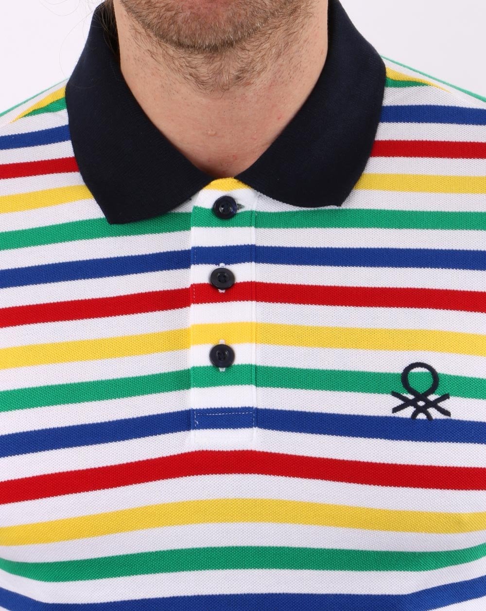 Benetton Gestreiftes Poloshirt Mehrfarbig