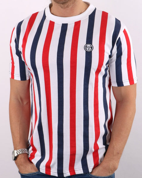 Sergio Tacchini Anzi T Shirt White/Red/Navy