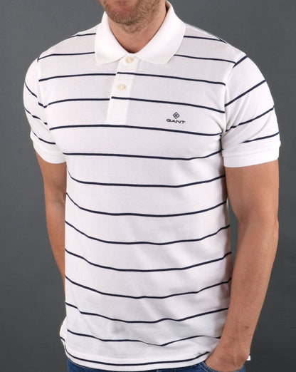 Gant Breton Stripe Pique Rugger Eierschale