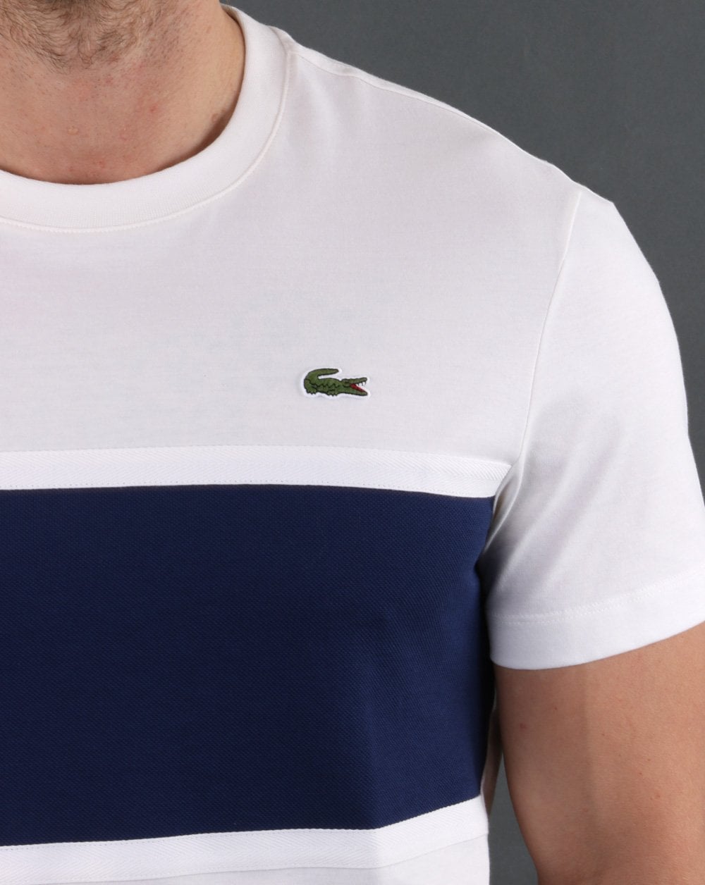 Lacoste Split T-shirt White/Navy