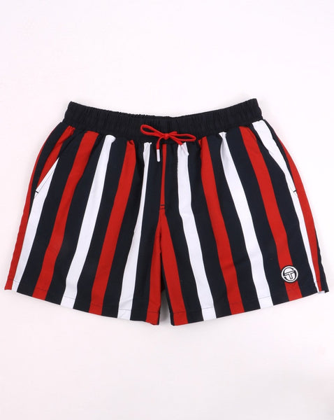 Sergio Tacchini Striped Swim Shorts Navy/Red/White