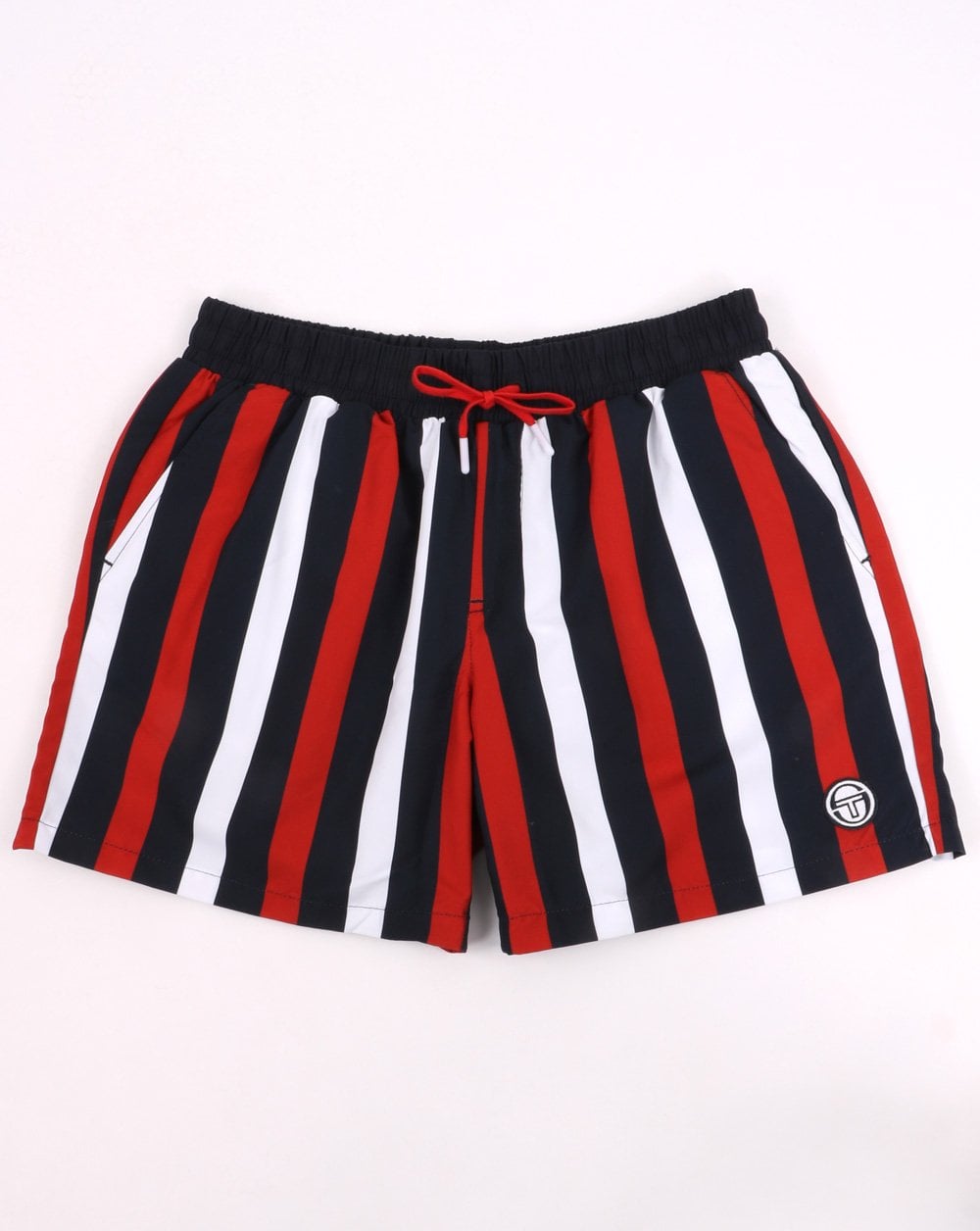 Sergio Tacchini Striped Swim Shorts Navy/Red/White