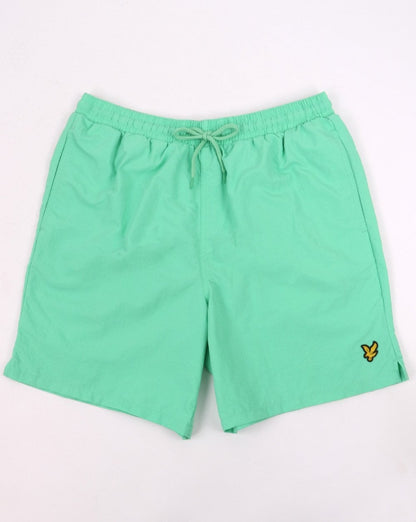 Lyle And Scott – Badeshorts mit Logo in Meeresminze