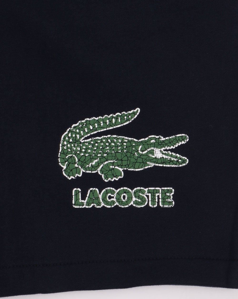Lacoste – Shorts mit Kroko-Print in Marineblau