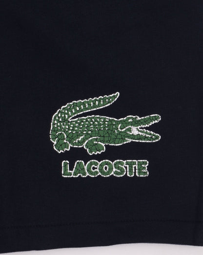 Lacoste – Shorts mit Kroko-Print in Marineblau