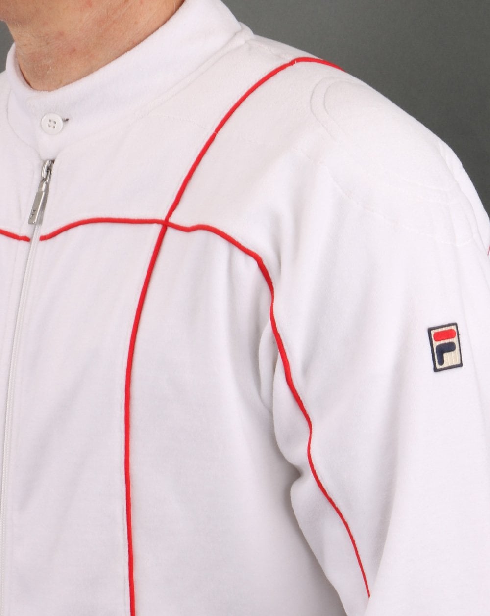 Fila Vintage Terrinda Velours-Trainingsjacke Weiß