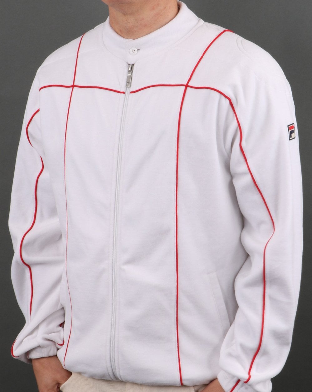 Fila Vintage Terrinda Velours-Trainingsjacke Weiß