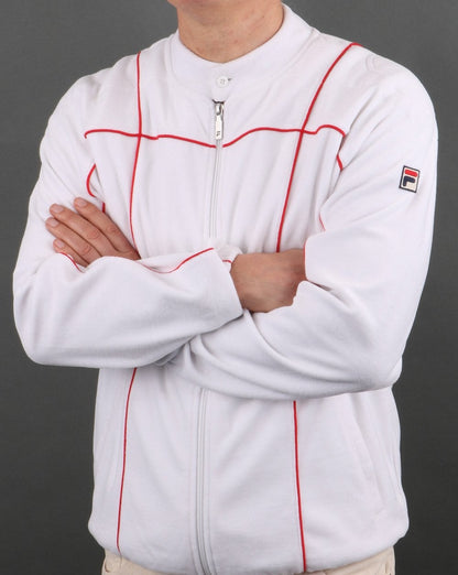 Fila Vintage Terrinda Velours-Trainingsjacke Weiß