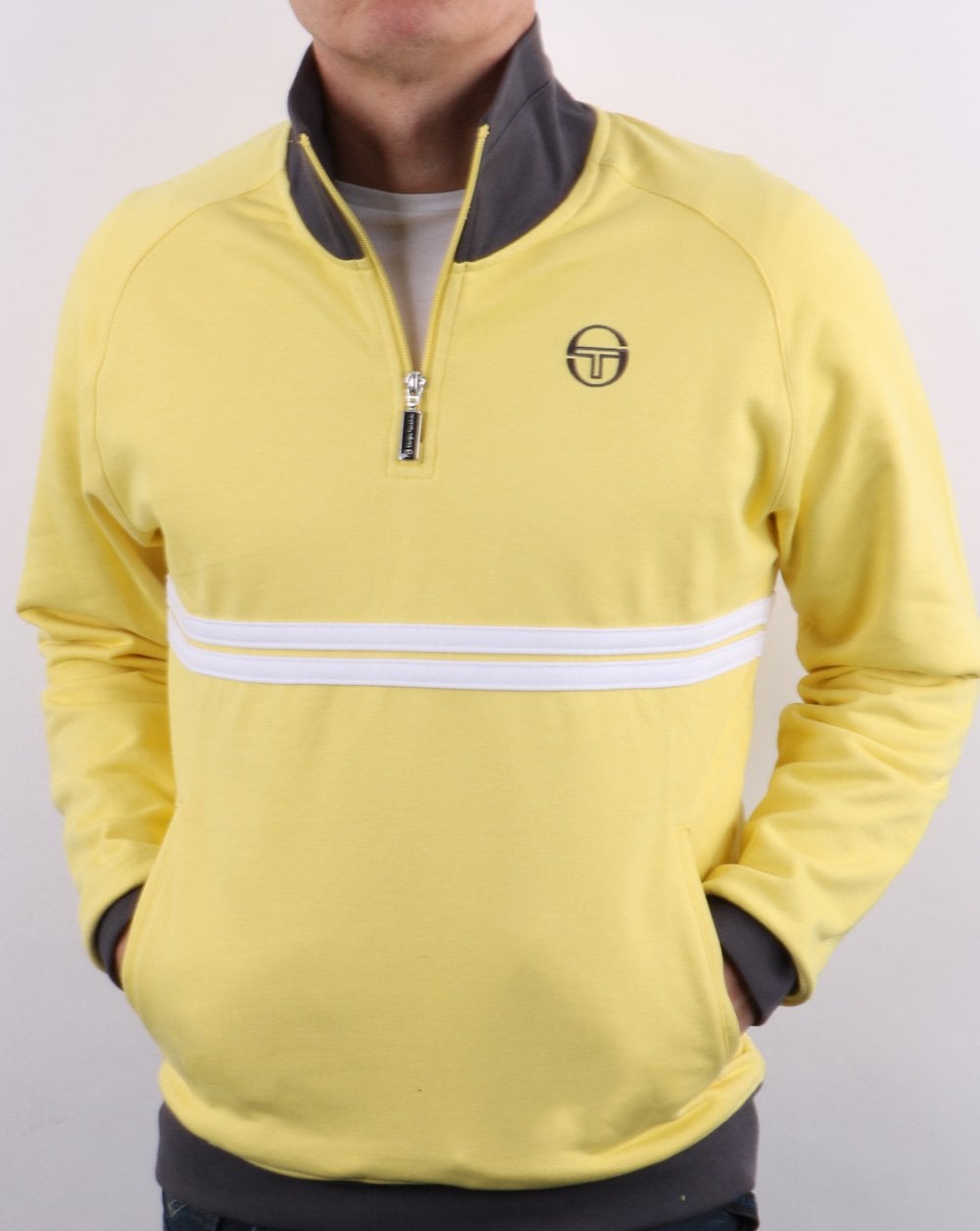 Sergio Tacchini Dallas 1/4 Zip Track Top Yellow/Dark Grey