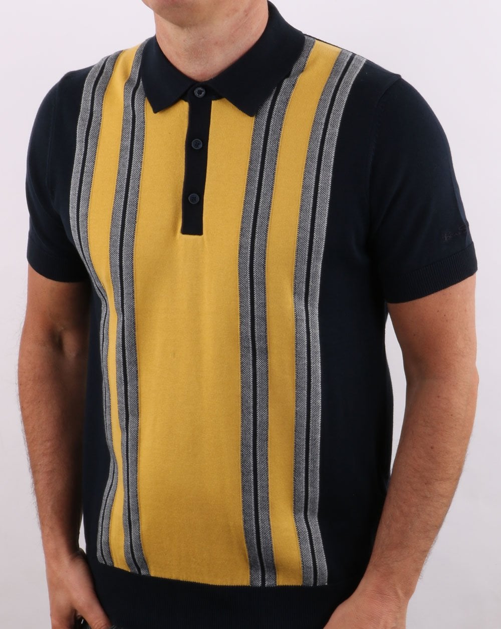 Ben Sherman – Mod Stripe Polo – Dunkelblau