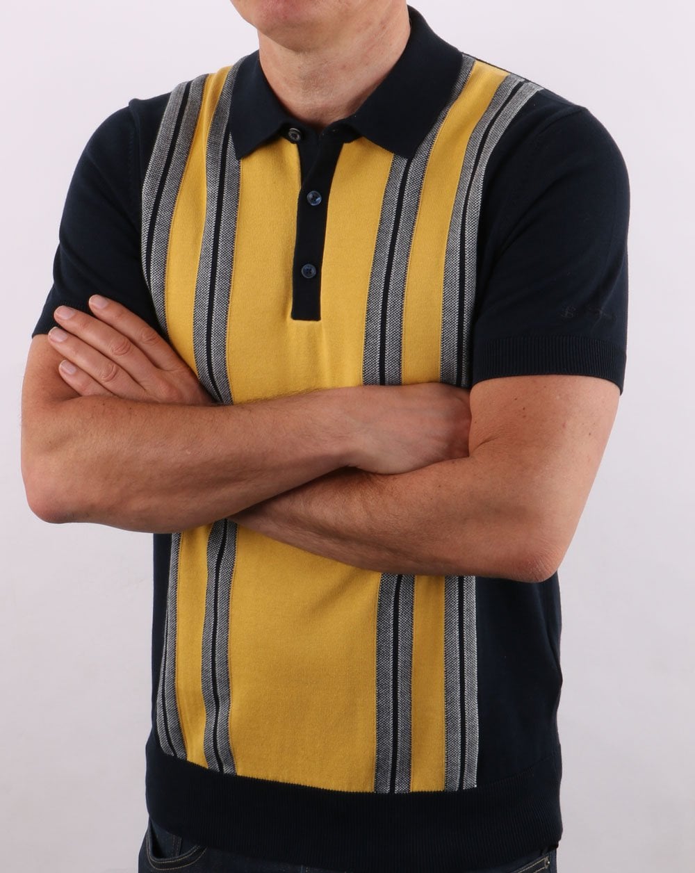 Ben Sherman – Mod Stripe Polo – Dunkelblau