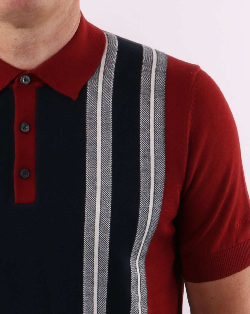 Ben Sherman Mod Stripe Polo Rot