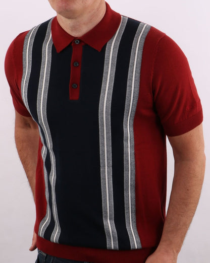 Ben Sherman Mod Stripe Polo Rot