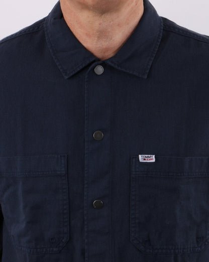 Tommy Jeans Leichtes Twill-Overshirt in Marineblau