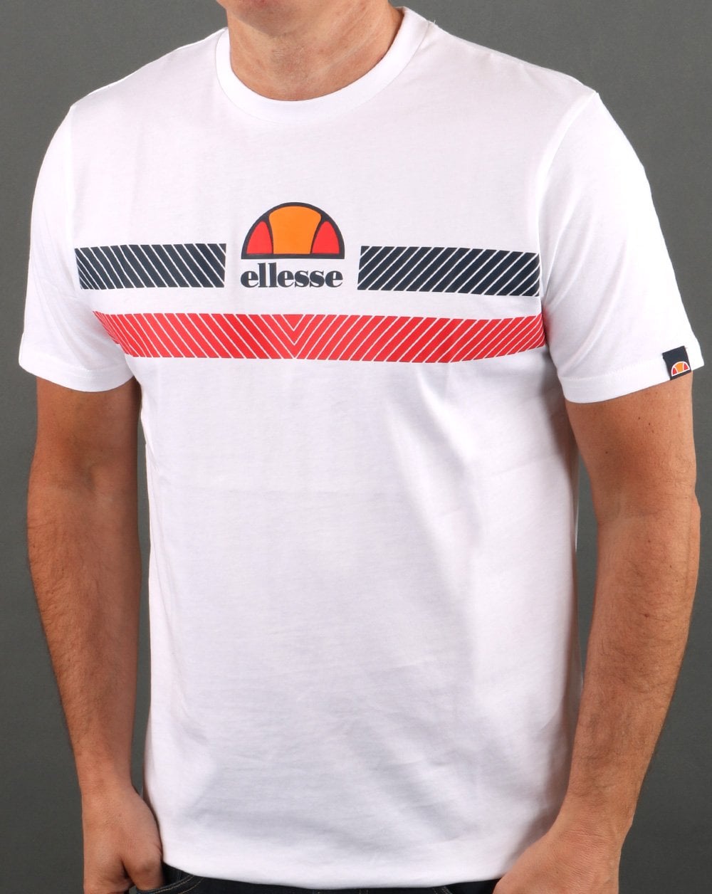 Ellesse Glisenta T-Shirt Weiß/Marineblau/Rot