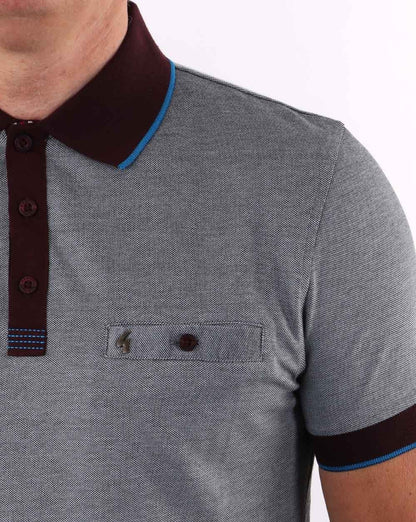 Gabicci Vintage Two Tone Polo Navy / Grau