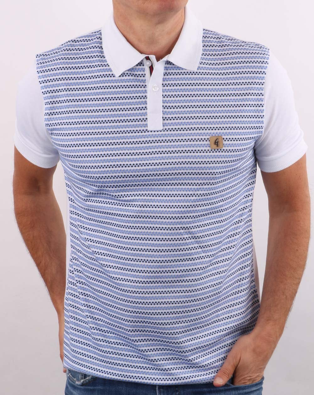Gabicci Vintage Mills Polo Blau-Weiß