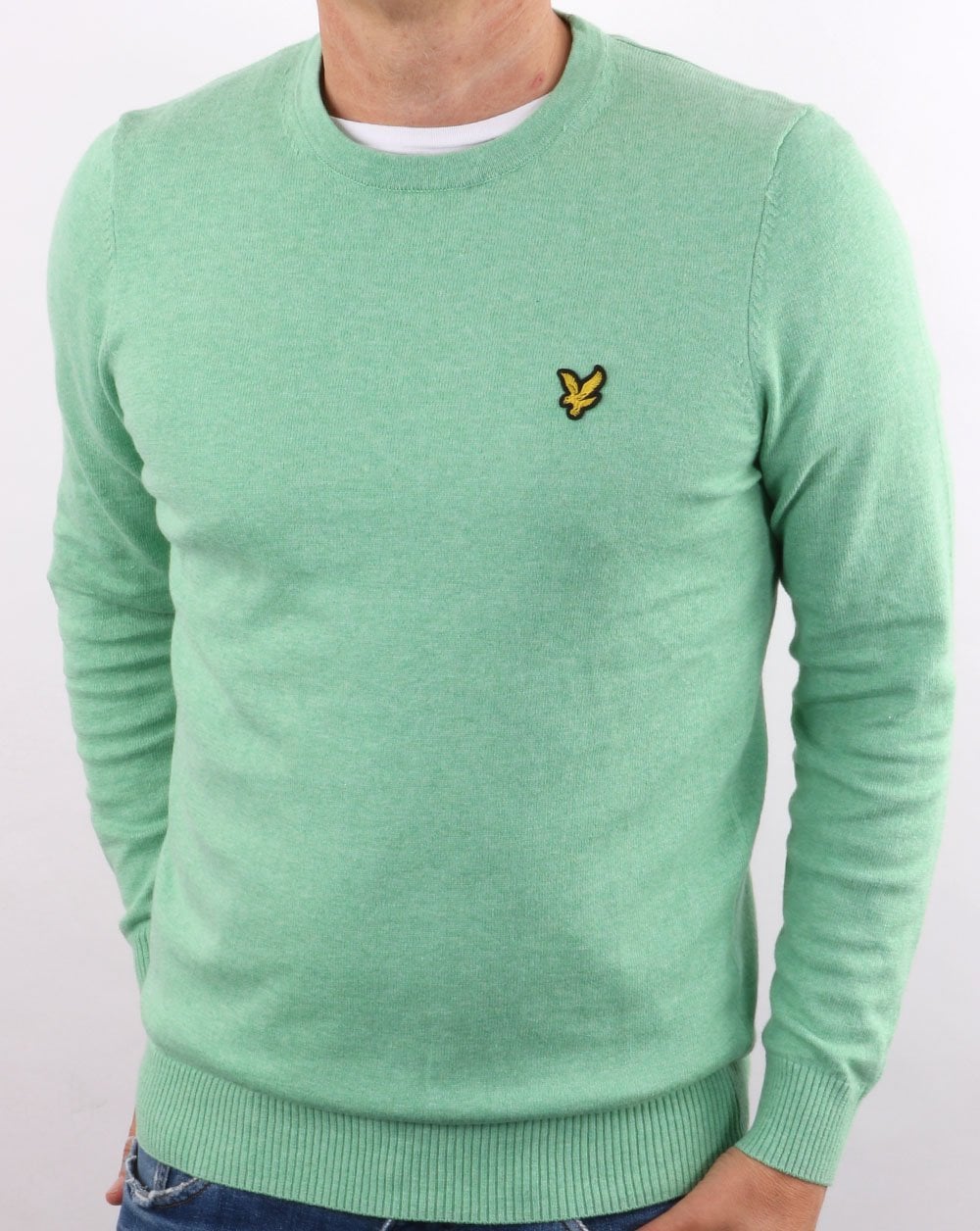 Lyle And Scott Cotton Merino Crew Jumper Sea Mint