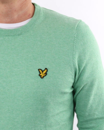 Lyle And Scott – Rundhalspullover aus Baumwoll-Merino-Baumwolle in Meeresminze