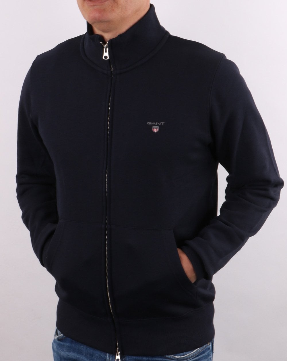 Gant Original Trainingsjacke mit durchgehendem Reißverschluss, Marineblau