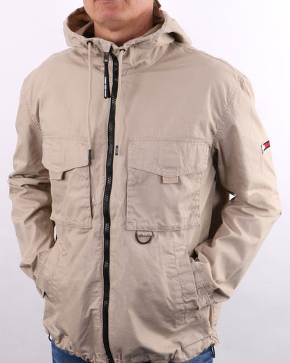 Tommy Jeans – Leichter Baumwollparka in weichem Beige