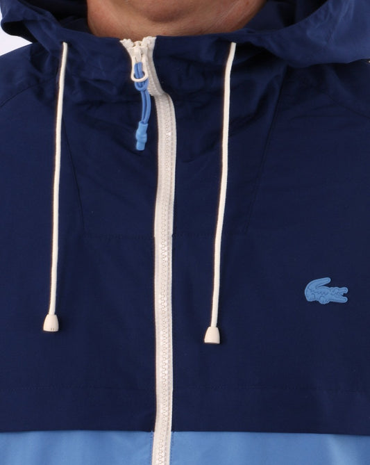 Lacoste Lacoste – Windbreaker mit Kapuze in Blockfarben, Königsblau/Himmelblau