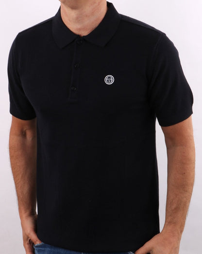 Sergio Tacchini Regola Gestricktes Poloshirt Marineblau