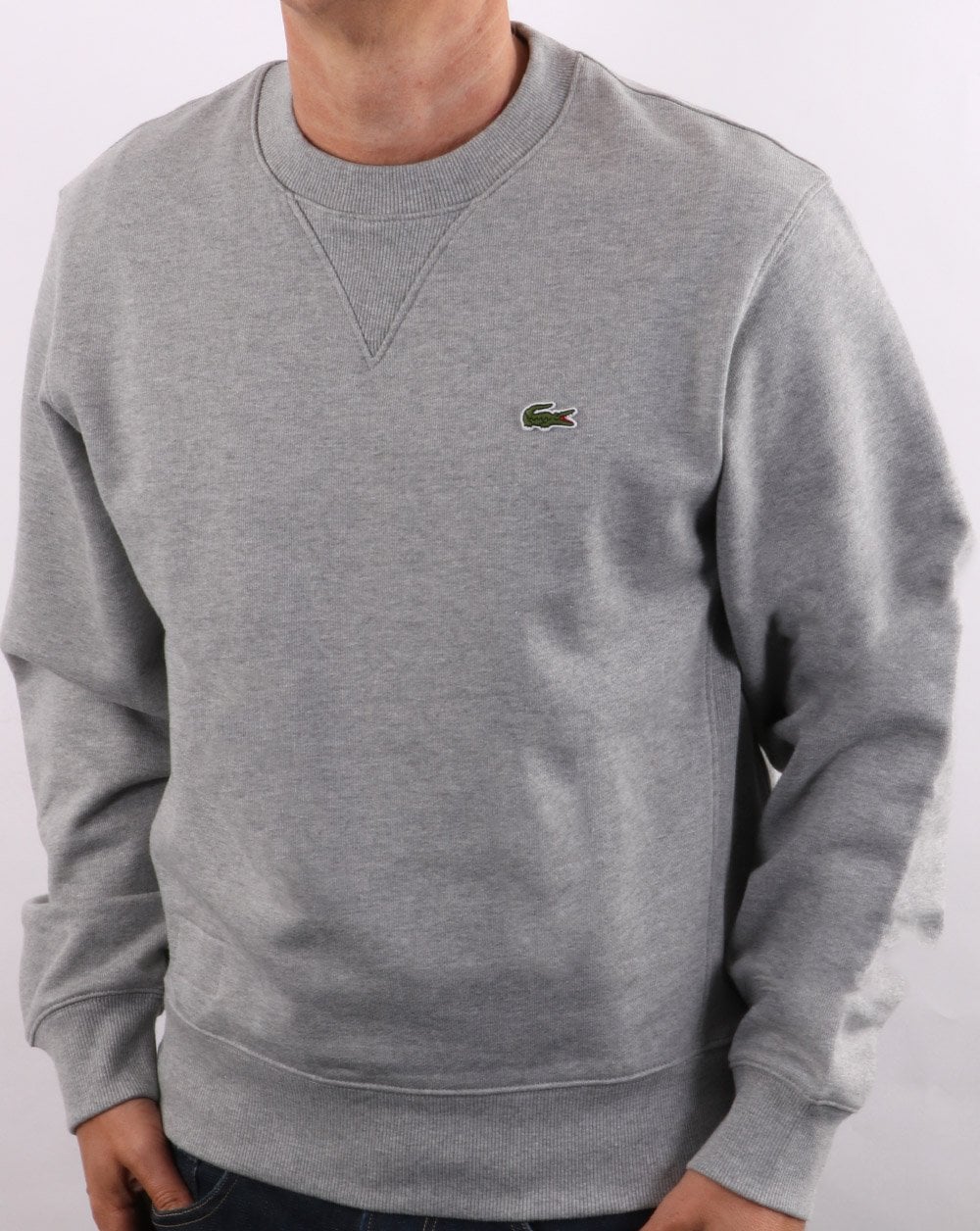Lacoste Sweatshirt aus Bio-Baumwolle Silbergrau meliert