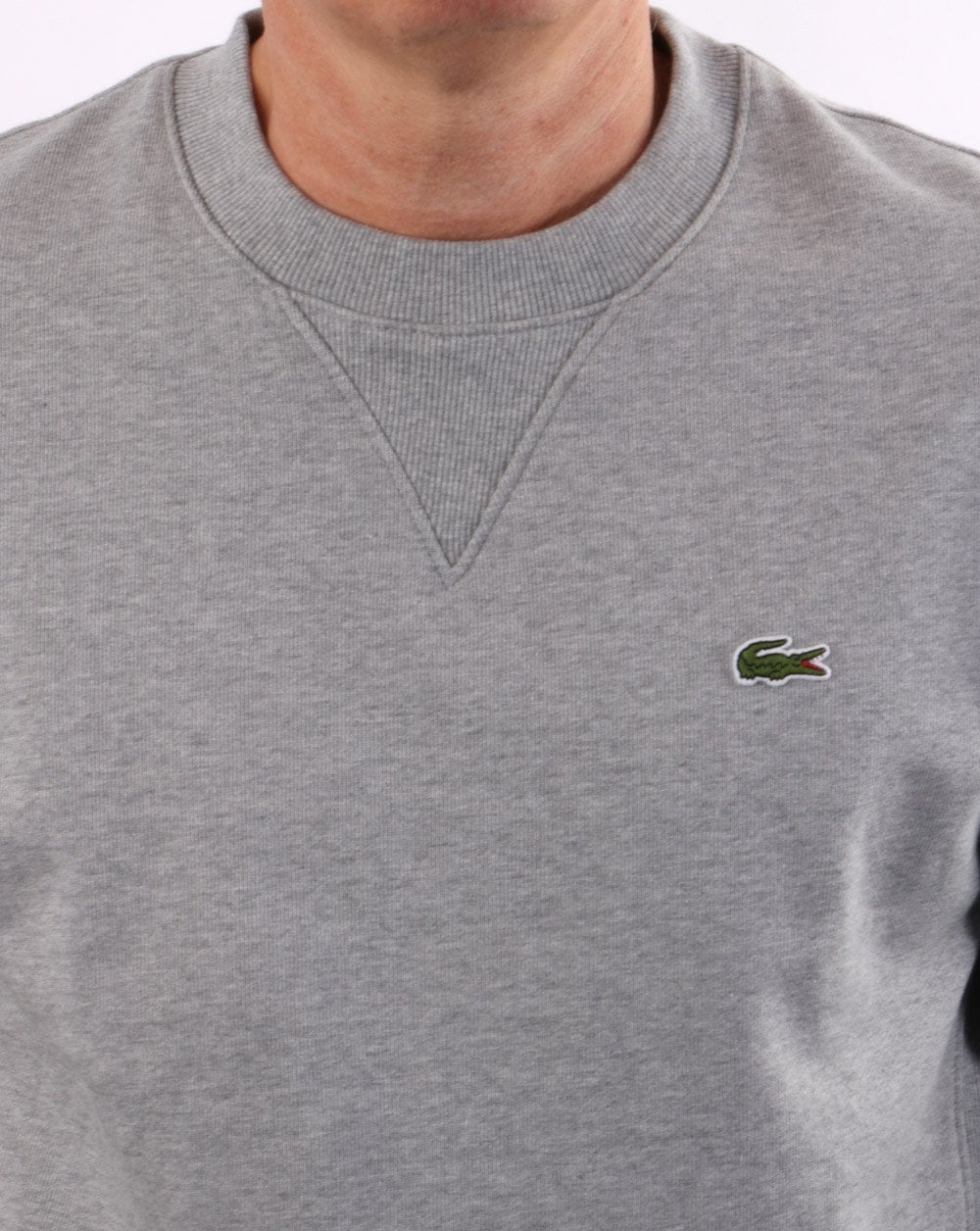 Lacoste Sweatshirt aus Bio-Baumwolle Silbergrau meliert