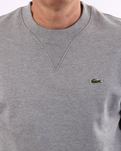 Lacoste Sweatshirt aus Bio-Baumwolle Silbergrau meliert