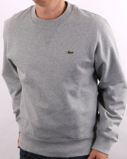 Lacoste Sweatshirt aus Bio-Baumwolle Silbergrau meliert