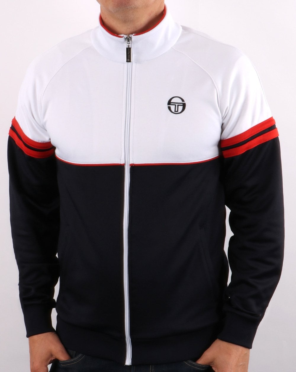 Sergio Tacchini Orion Trainingsjacke Weiß/Marineblau/Rot