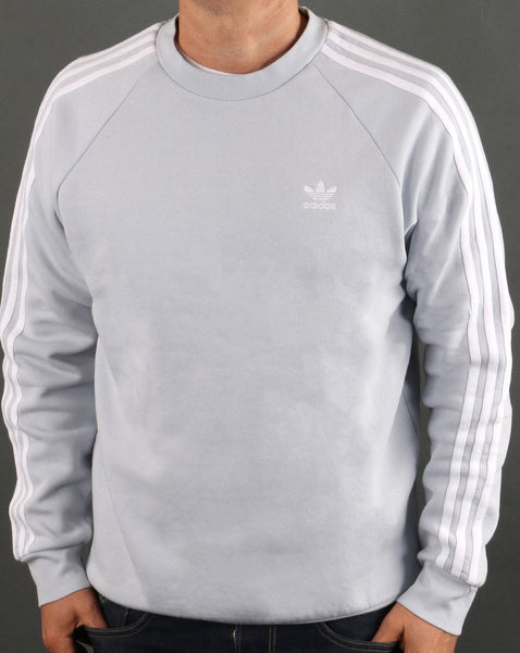 Adidas Originals 3 Stripes Crew Sweat Ice Blue