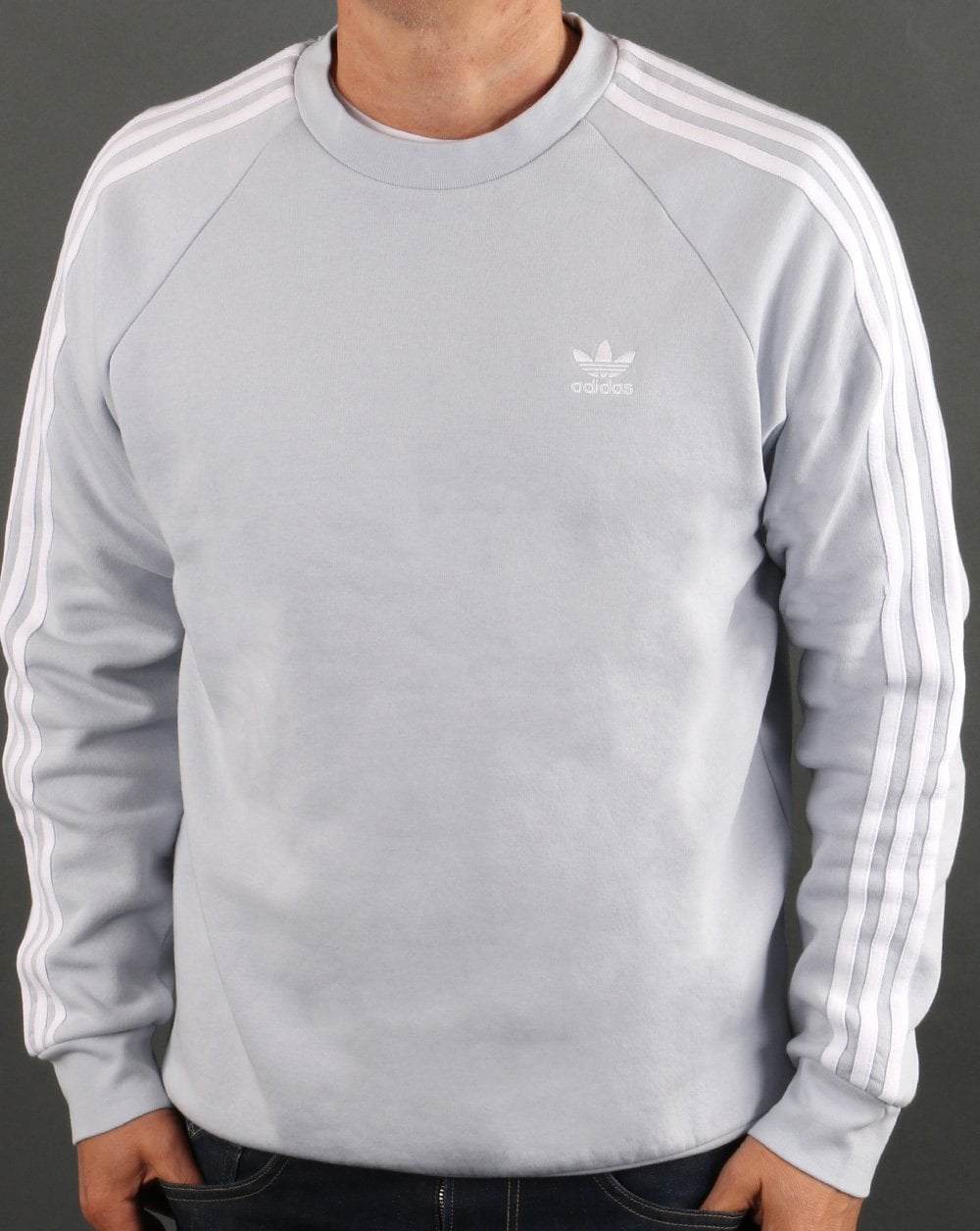 Adidas Originals 3-Streifen Crew Sweat Eisblau
