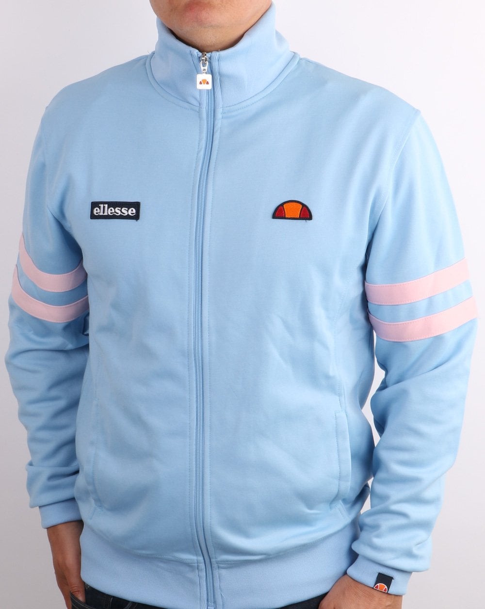 Ellesse – Roma Trainingsjacke, Himmelblau-Pink