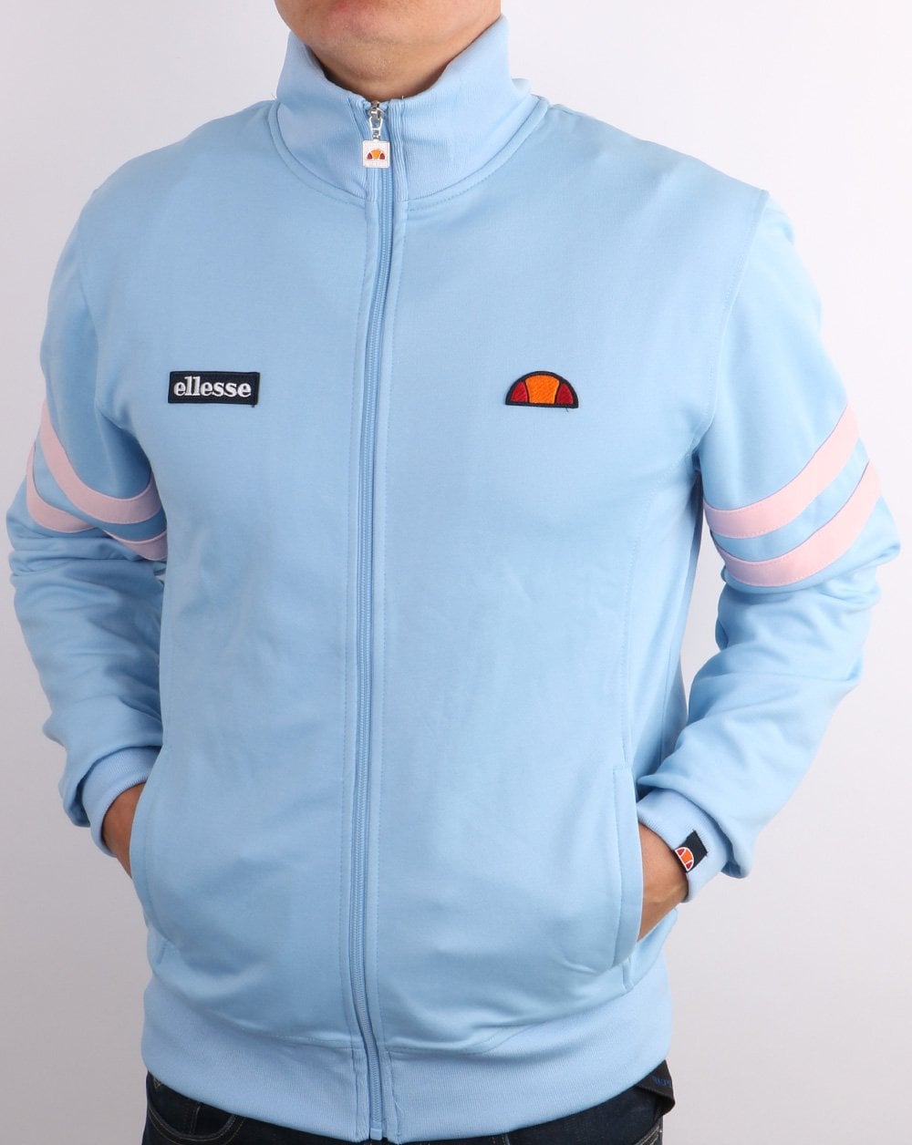 Ellesse – Roma Trainingsjacke, Himmelblau-Pink