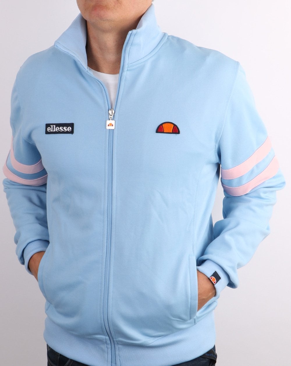 Ellesse – Roma Trainingsjacke, Himmelblau-Pink