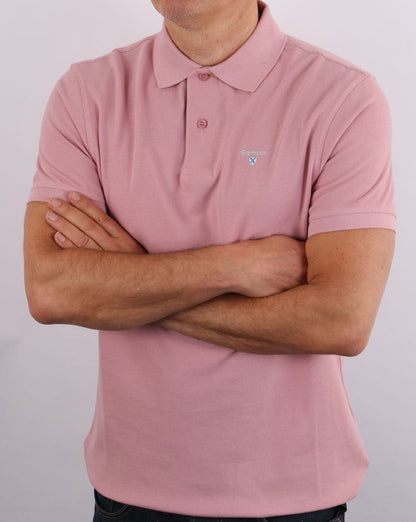 Barbour – Tartan-Piqué-Poloshirt in verblasstem Rosa