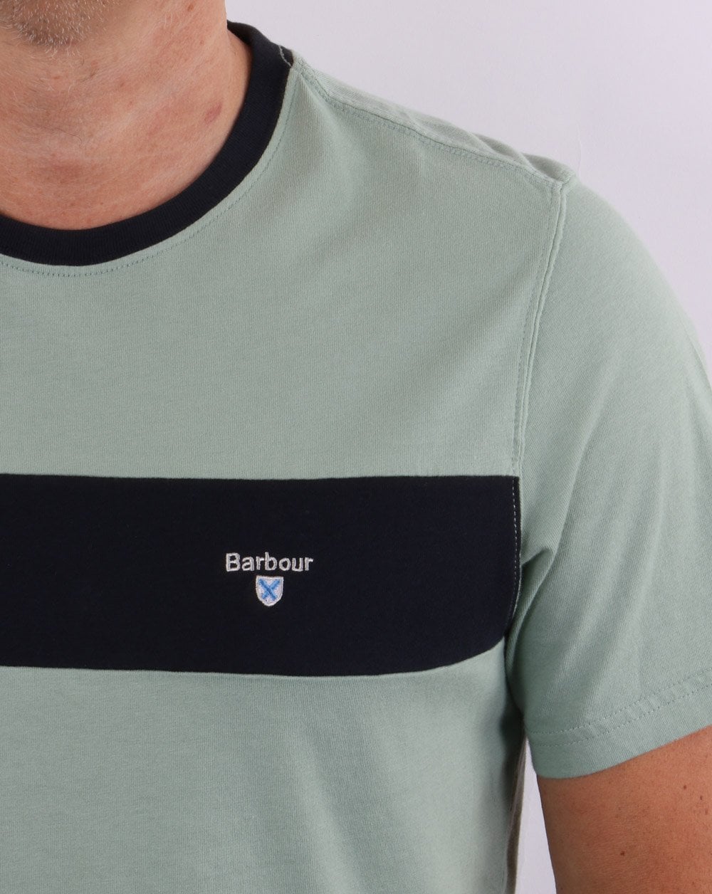 Barbour Panel Tee Faded Green
